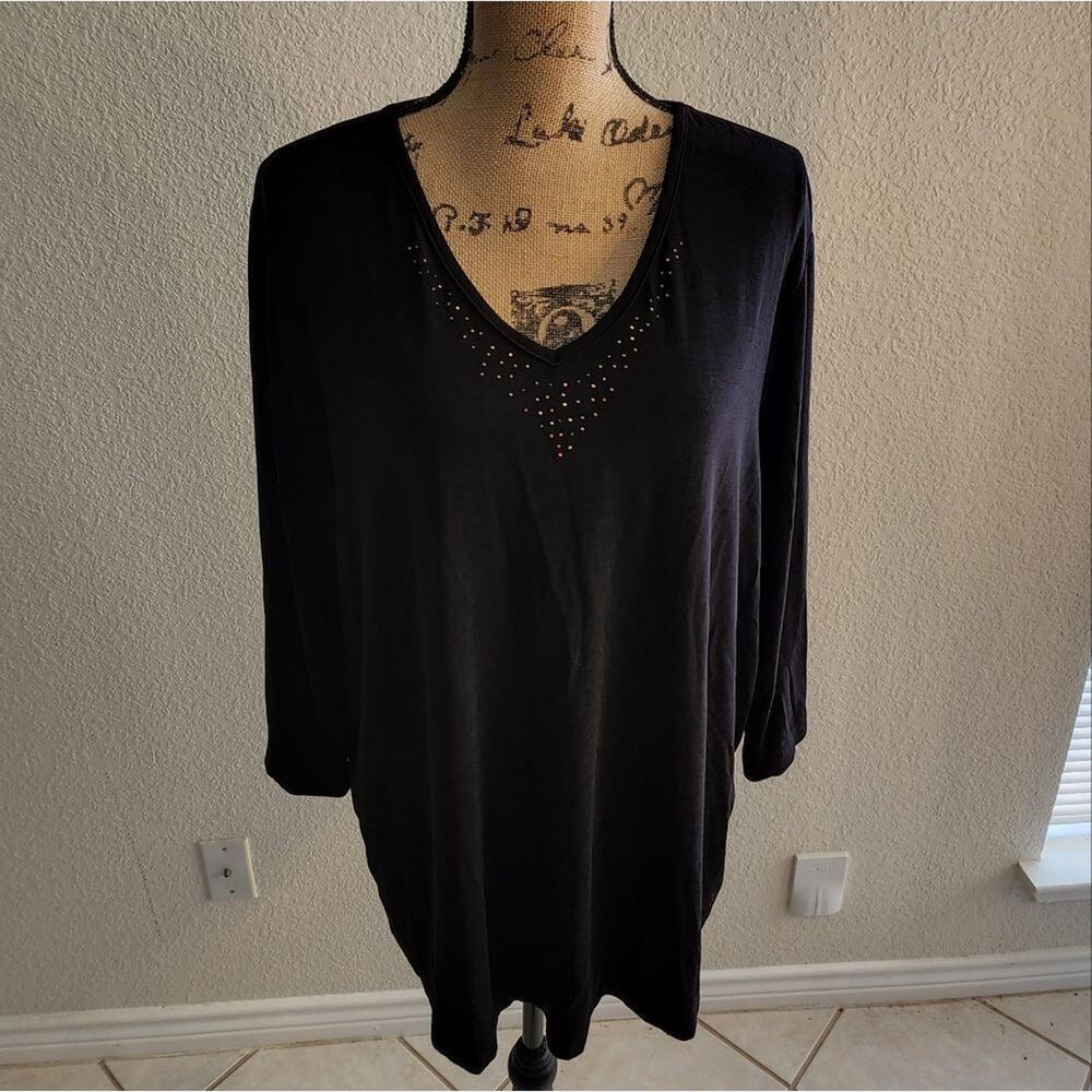 Kathy ireland studded shirt plus size 1X